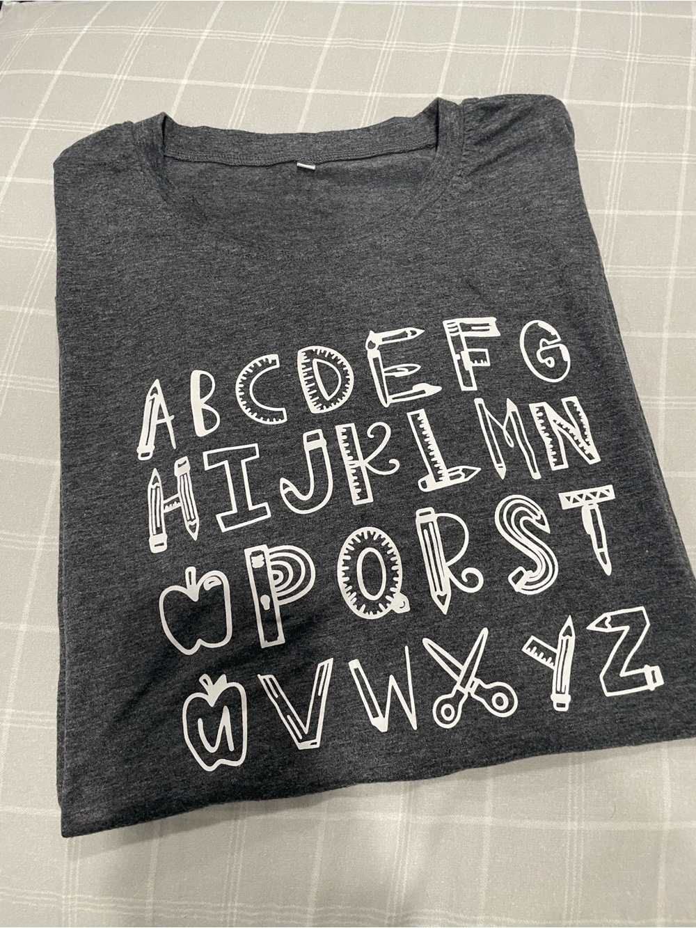 Alphabet Graphic Tee - Dark Gray